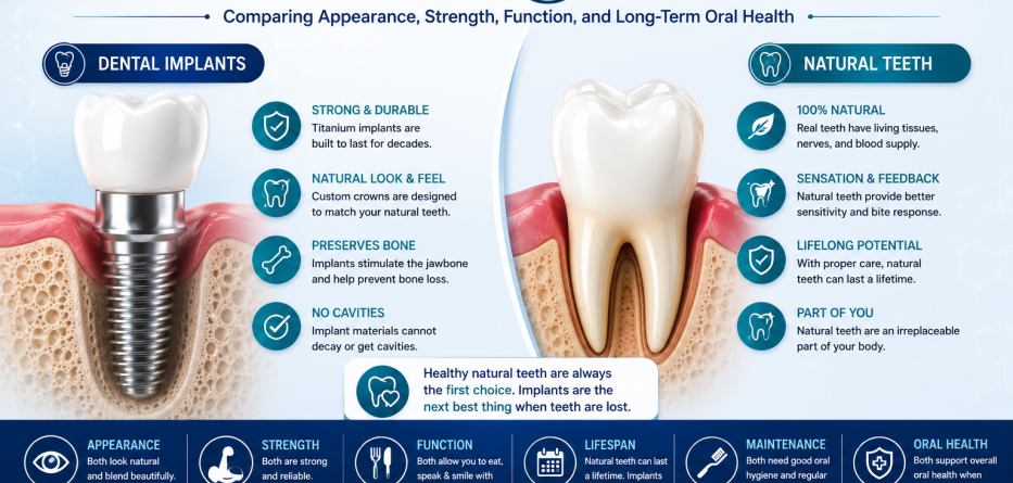 Dental Implants vs. Natural Teeth: What's the Difference?