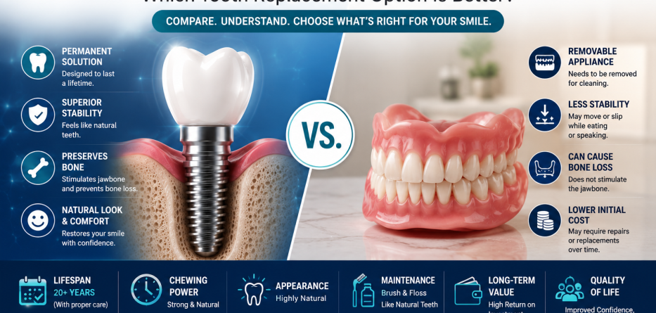 Dental Implants vs. Dentures: Which Tooth Replacement Option Is Better?