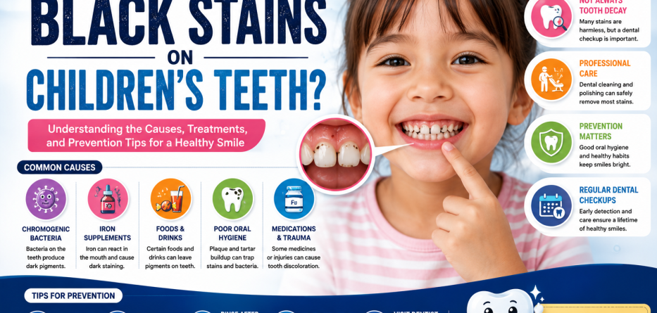 What Causes Black Stains on Children's Teeth?