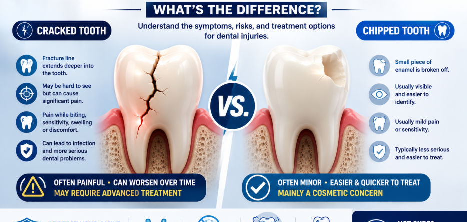 Cracked Tooth vs. Chipped Tooth: What's the Difference?